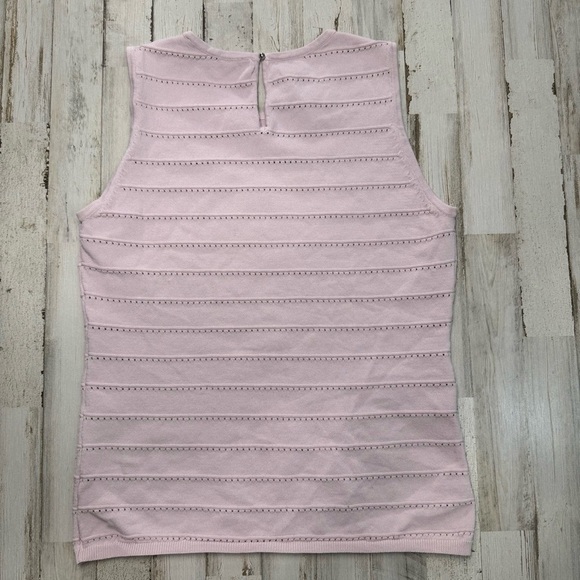 White House Black Markey Women's Dusty Rose Preforated Sleeveless Top - Picture 6 of 8